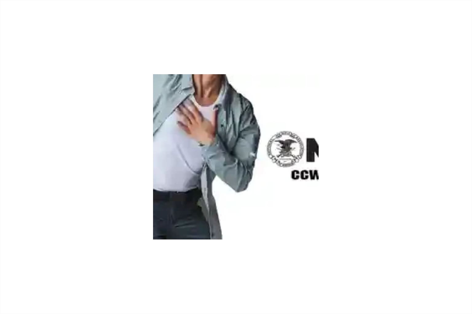 A man with his hands on his chest and the logo for ncwrc.