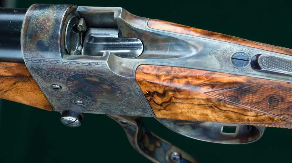 A close up of the side of a gun