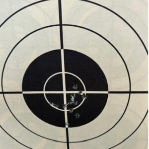 A close up of the center of a target