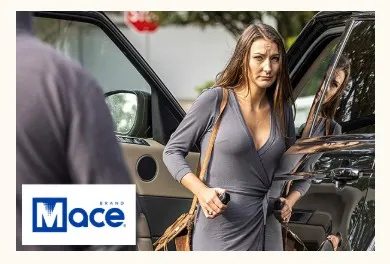 Pepper spray training session with Mace brand.