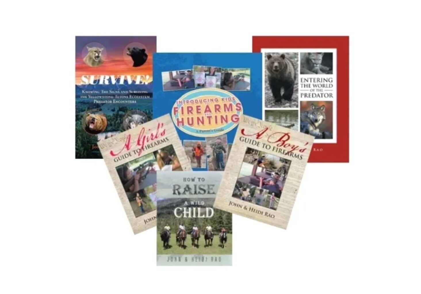 Collection of hunting and firearms book covers